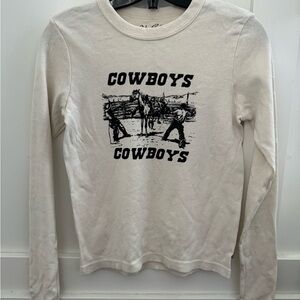 Brandy Melville John Galt COWBOYS long sleeve tee cream colour.